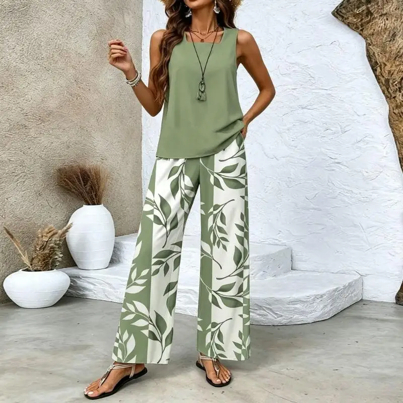 Set Donna 2 Pezzi Palazzo con Stampa Botanica
