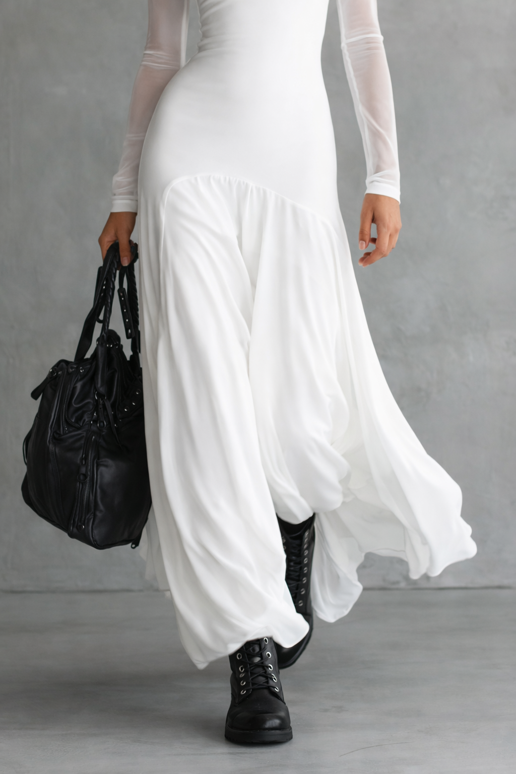 Abito lungo in tulle