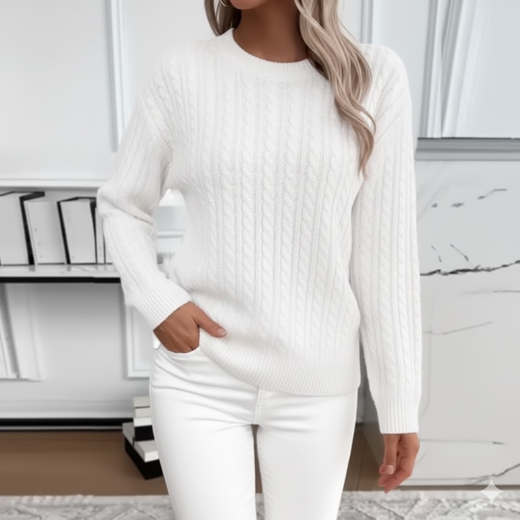 Dolce Lana - Maglione a Treccia in Lana Morbida