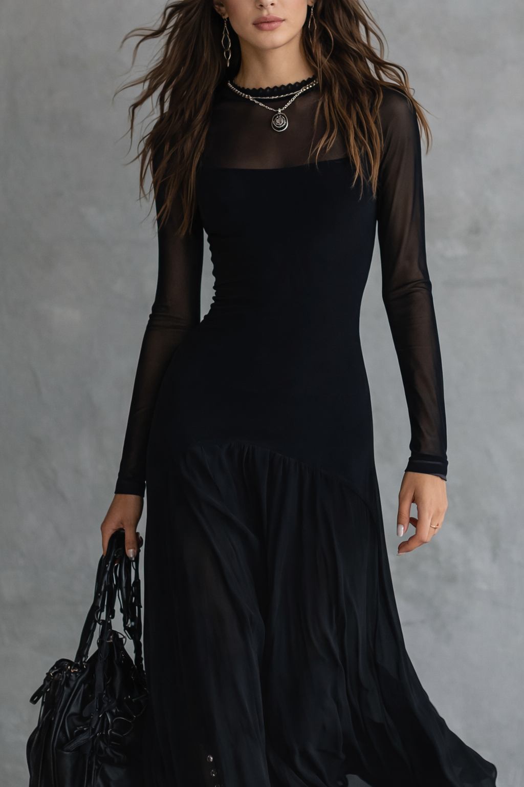 Abito lungo in tulle